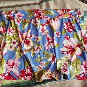 Body Id floral purple green pink coverup skirt L